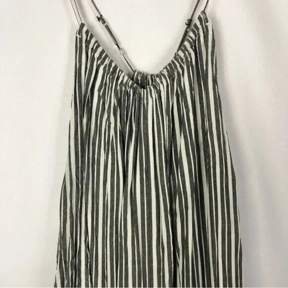 Billabong Gray & White Stripe Wide Leg Cropped Jumpsuit S - Picture 3 of 4
